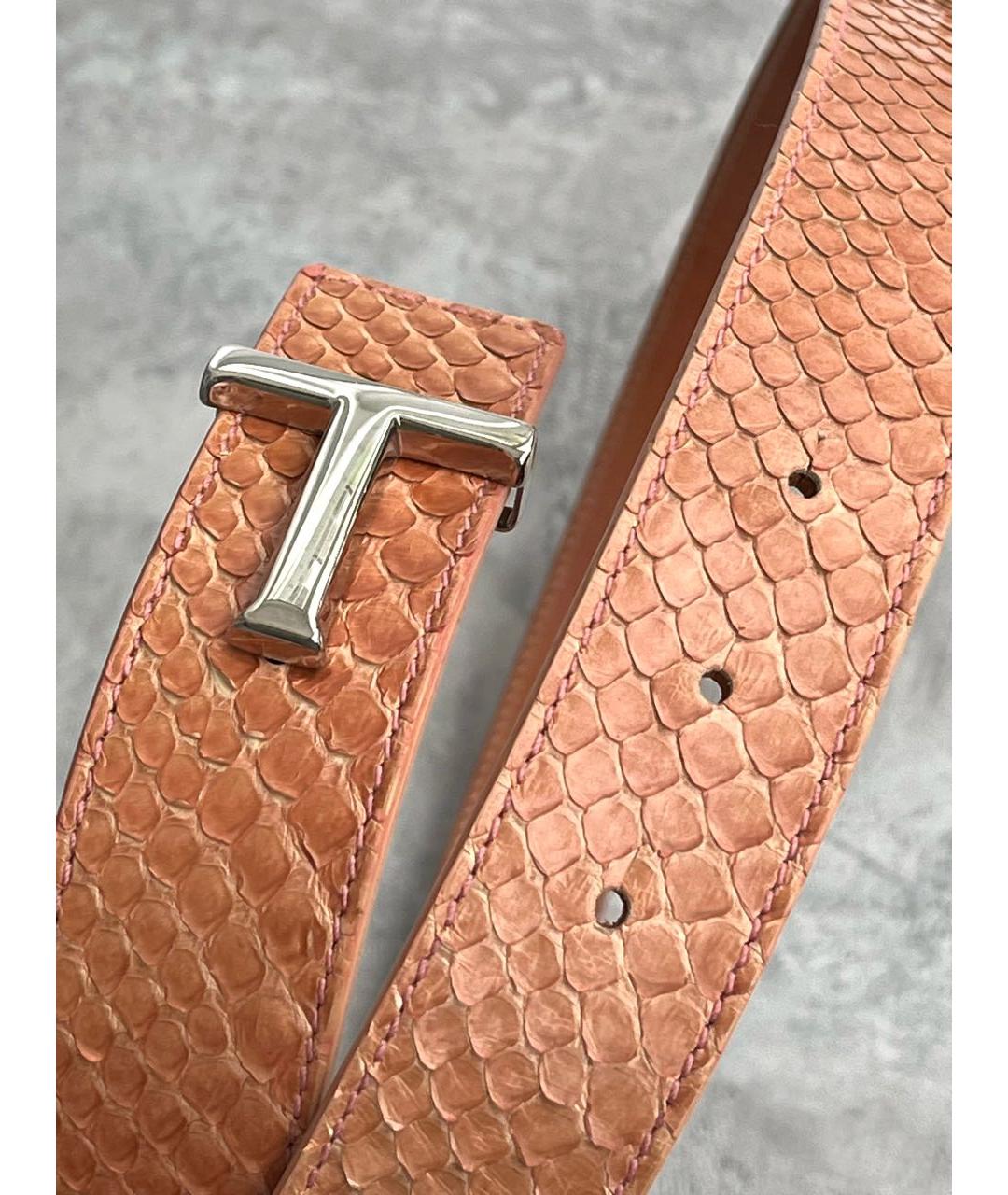 TOD'S Оранжевый ремень из экзотической кожи, фото 3