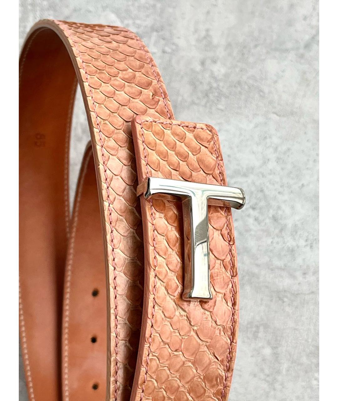 TOD'S Оранжевый ремень из экзотической кожи, фото 2