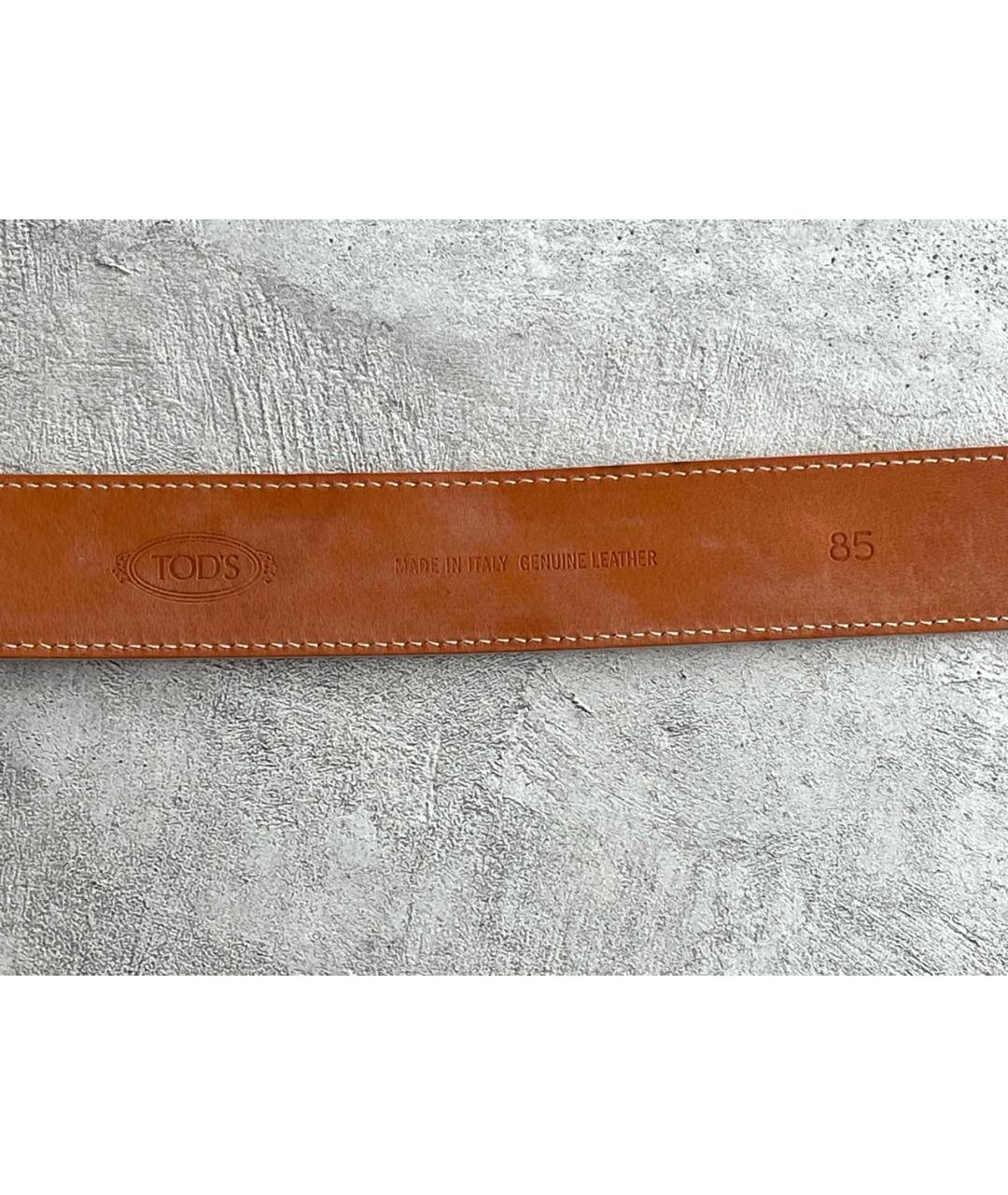 TOD'S Оранжевый ремень из экзотической кожи, фото 4