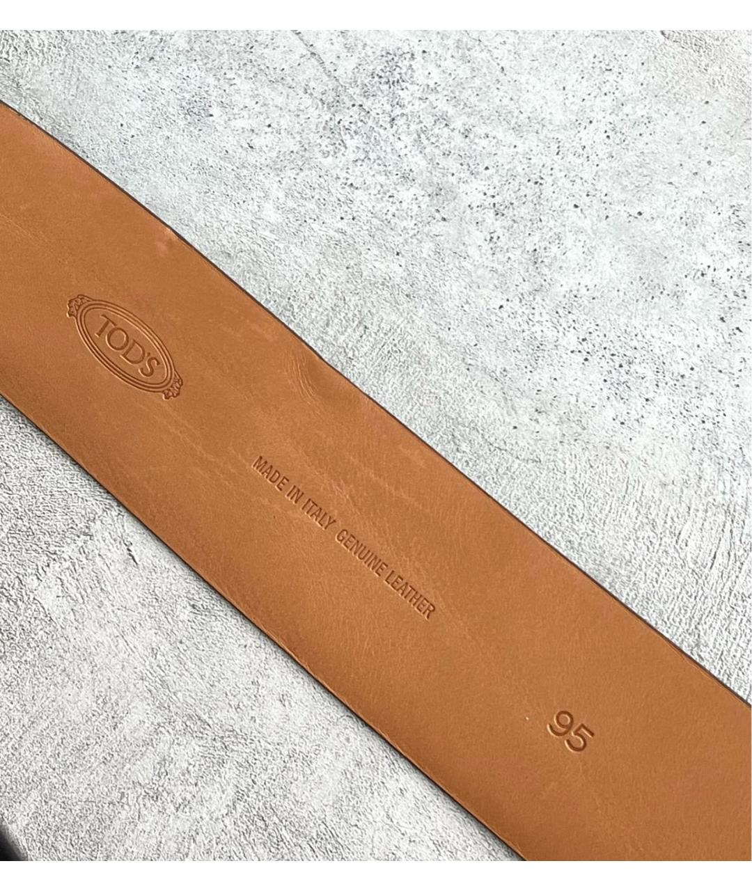 TOD'S Черный кожаный ремень, фото 5