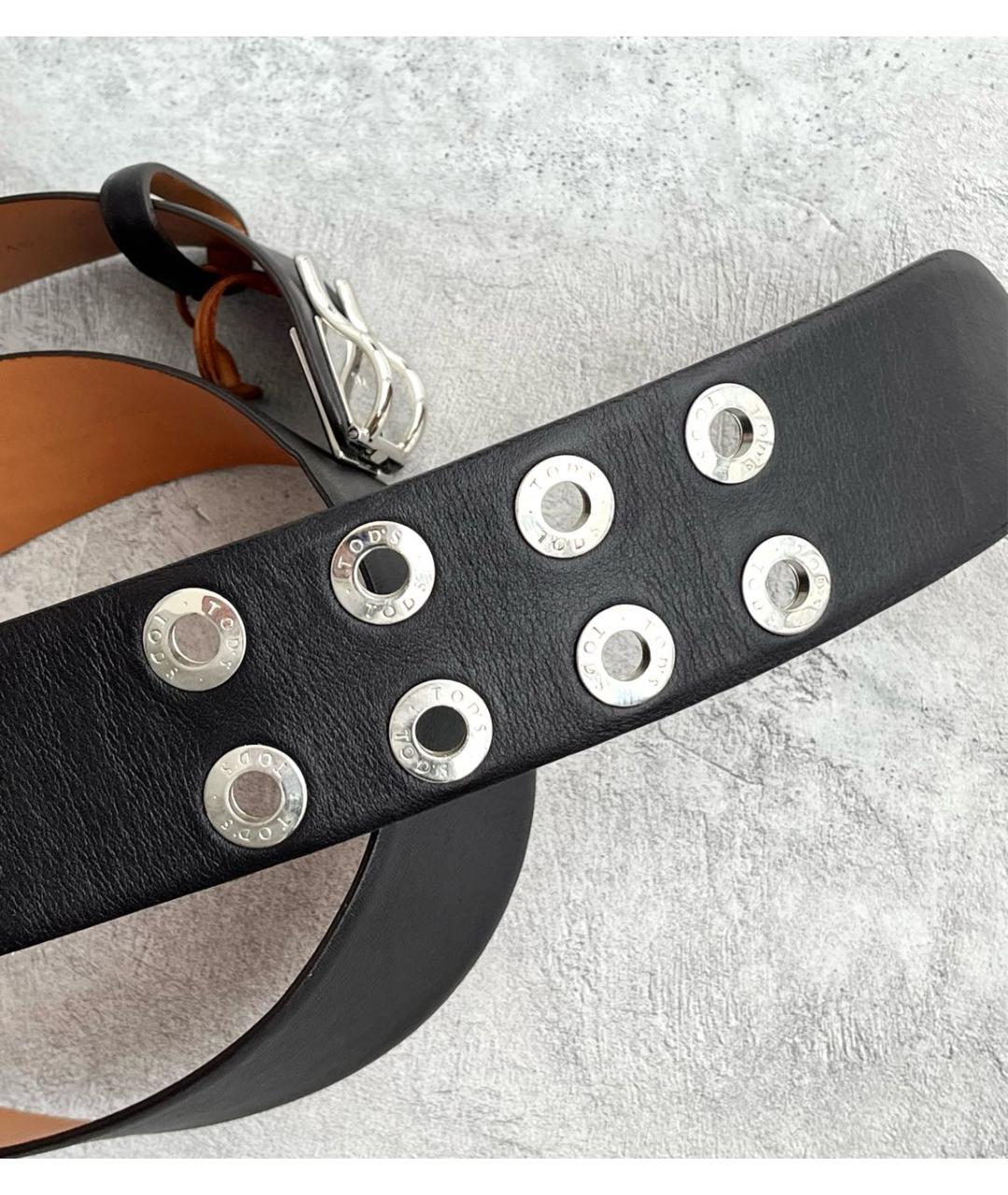 TOD'S Черный кожаный ремень, фото 3