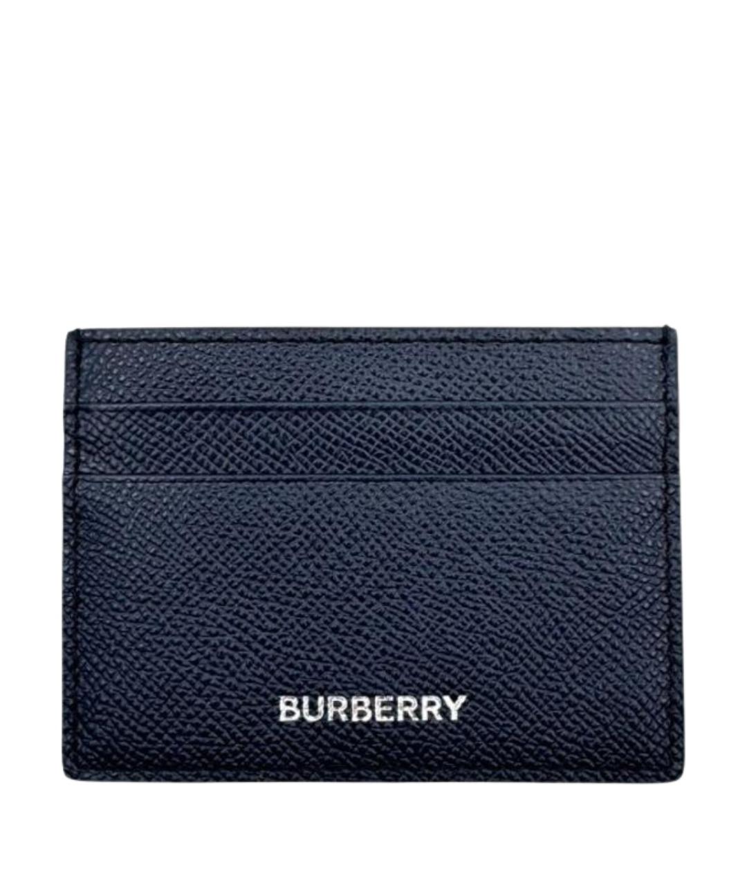 BURBERRY Темно-синий кожаный кардхолдер, фото 1