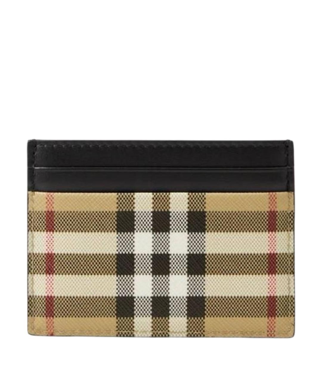 BURBERRY Бежевый кожаный кардхолдер, фото 1