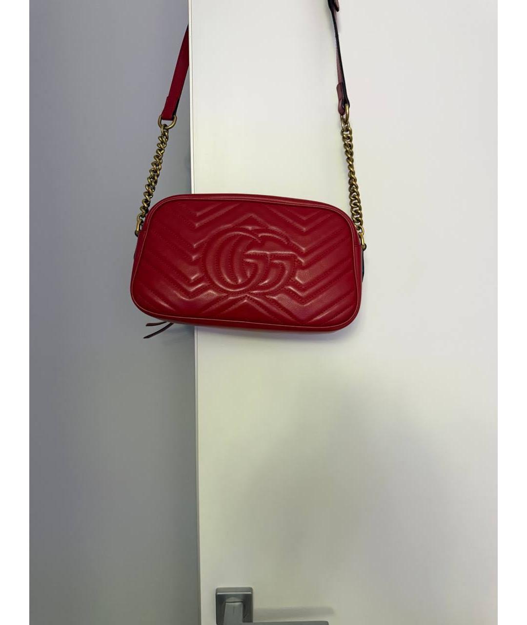 GUCCI Бордовая кожаная сумка через плечо, фото 2