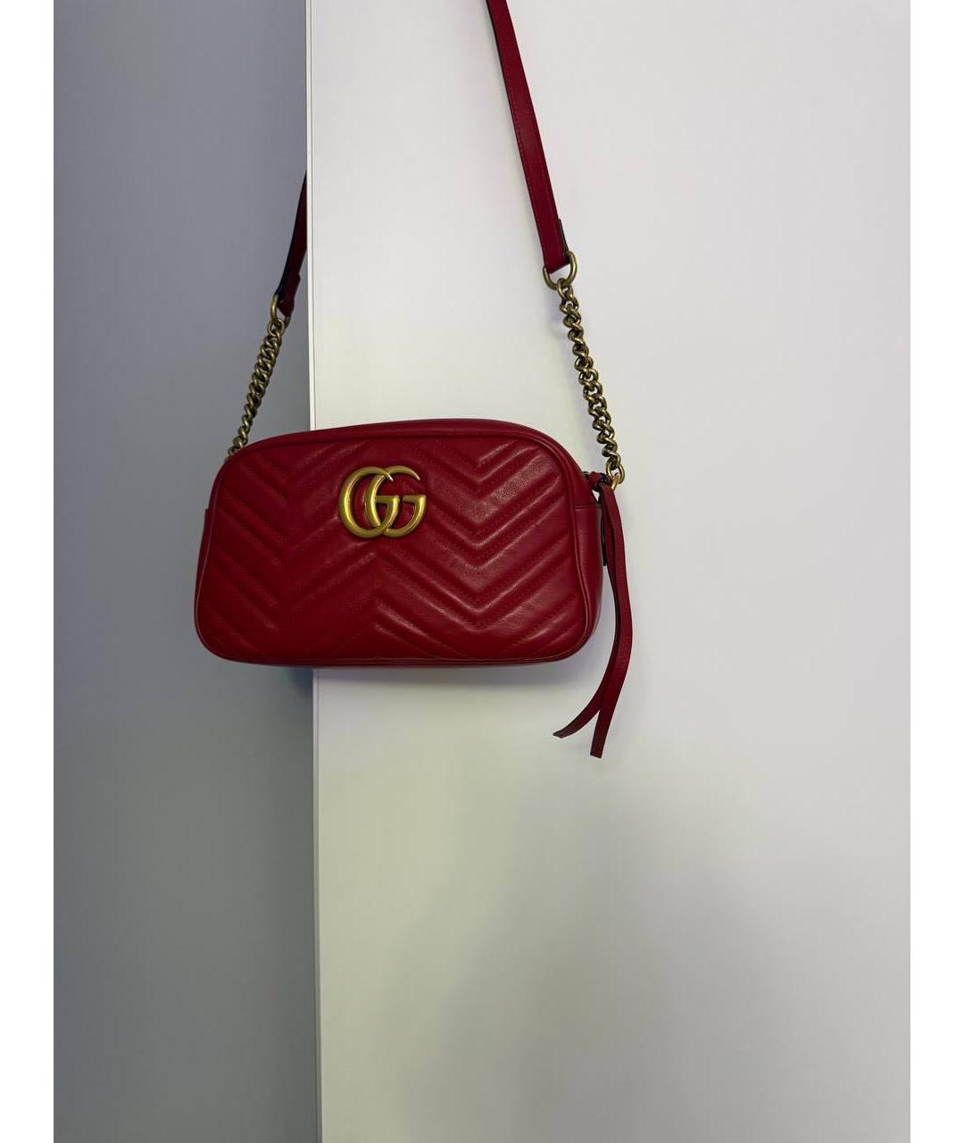 GUCCI Бордовая кожаная сумка через плечо, фото 5