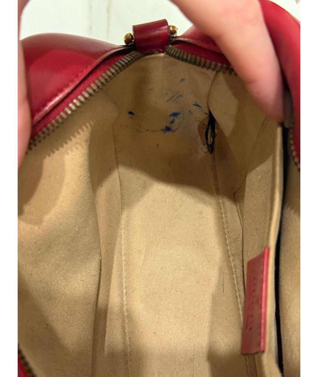 GUCCI Бордовая кожаная сумка через плечо, фото 4