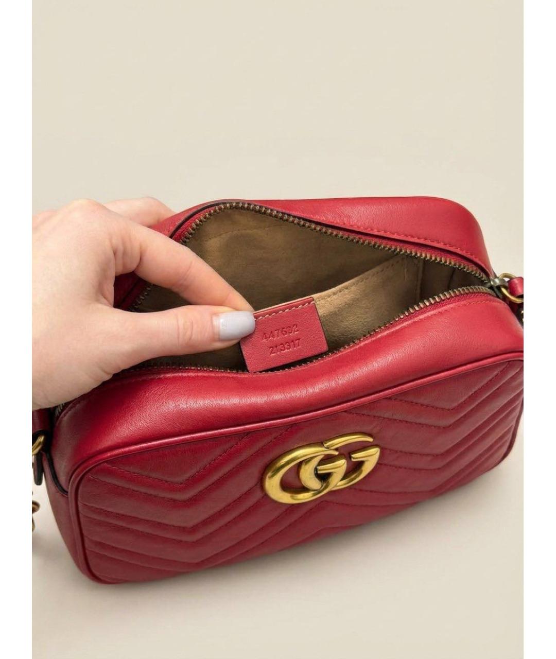 GUCCI Бордовая кожаная сумка через плечо, фото 3