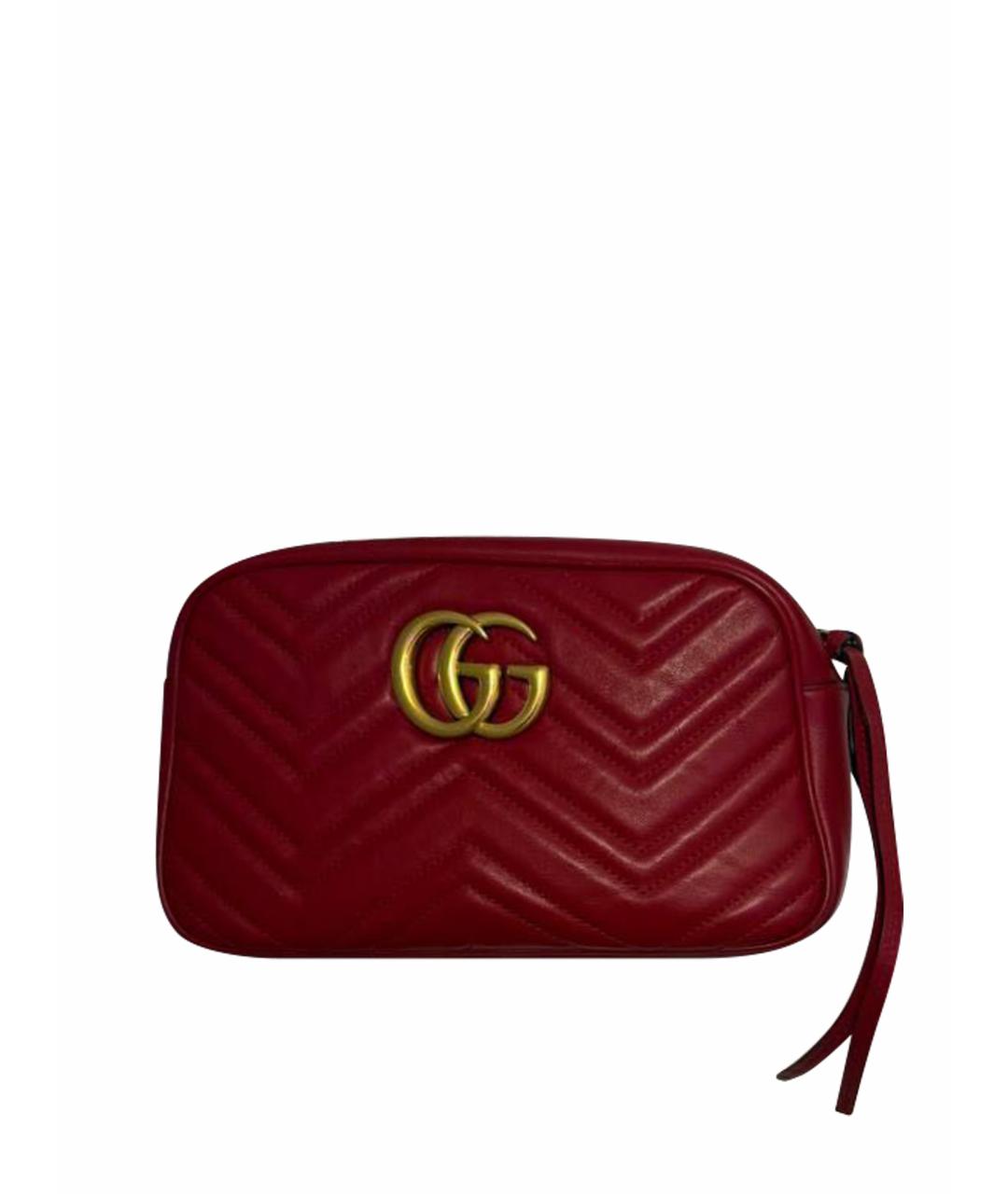 GUCCI Бордовая кожаная сумка через плечо, фото 1