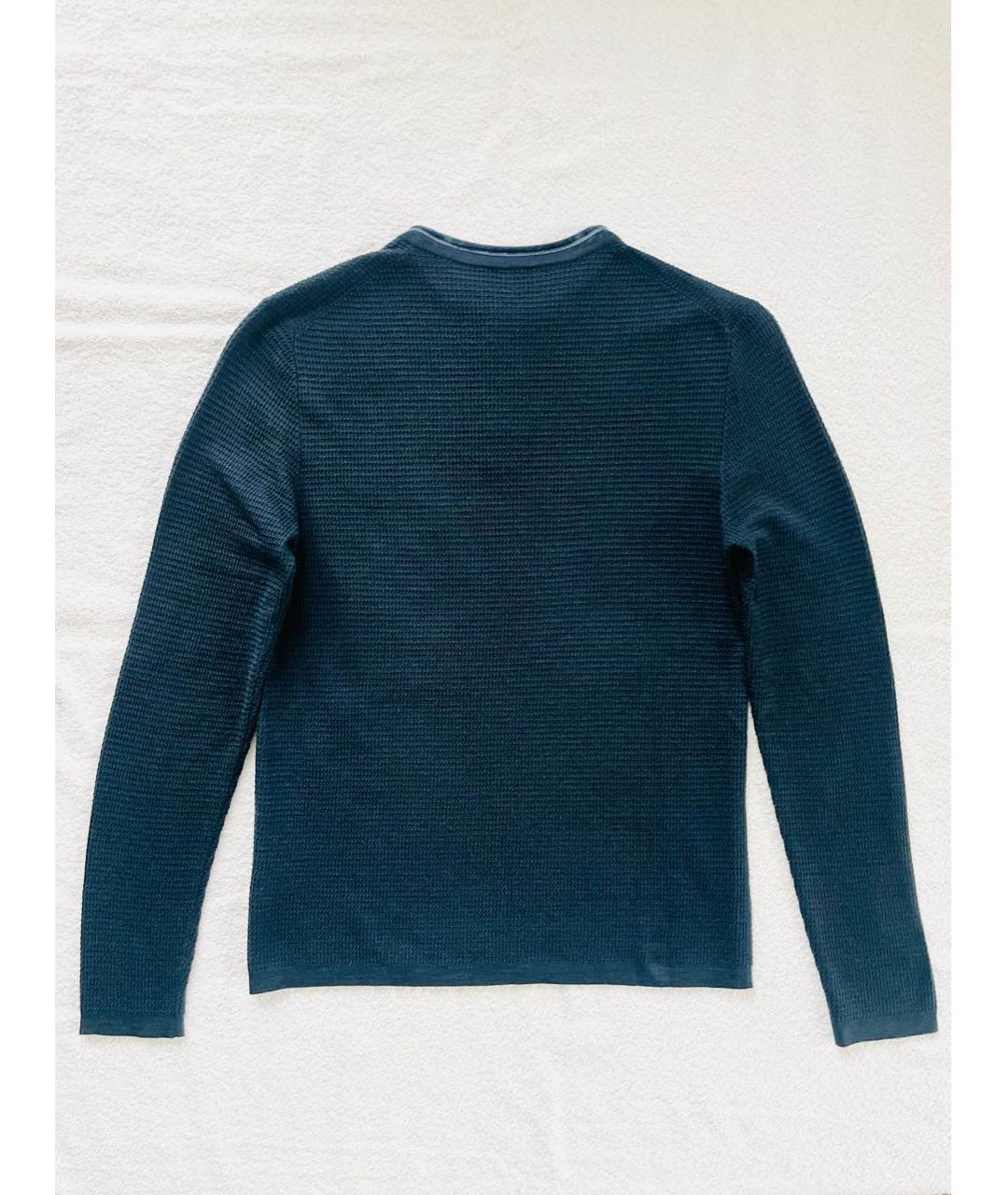 GIORGIO ARMANI Синий шерстяной джемпер / свитер, фото 2