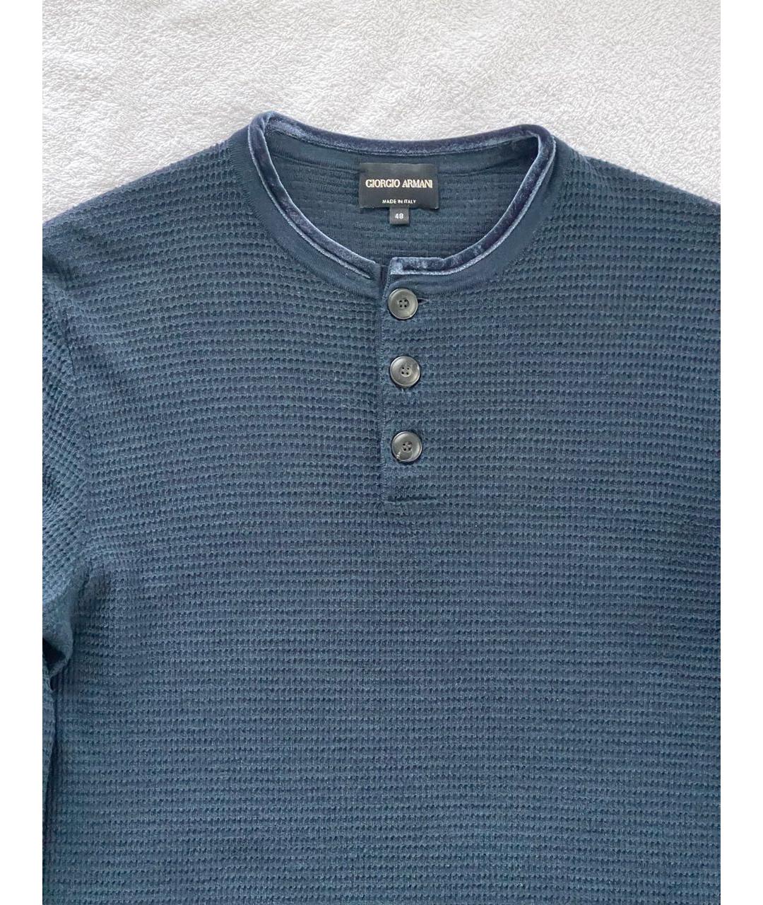 GIORGIO ARMANI Синий шерстяной джемпер / свитер, фото 3