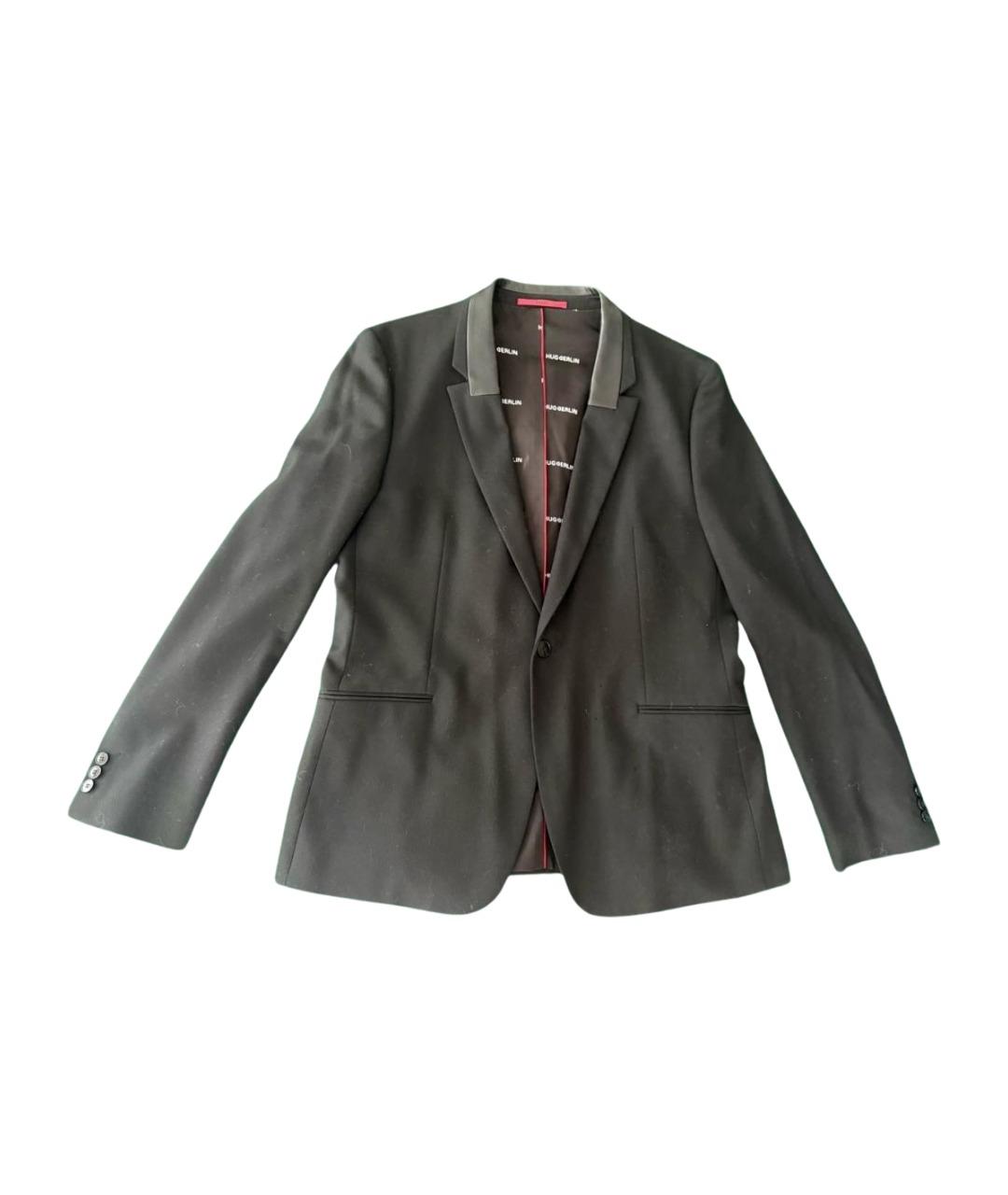 HUGO BOSS Черный шерстяной пиджак, фото 1