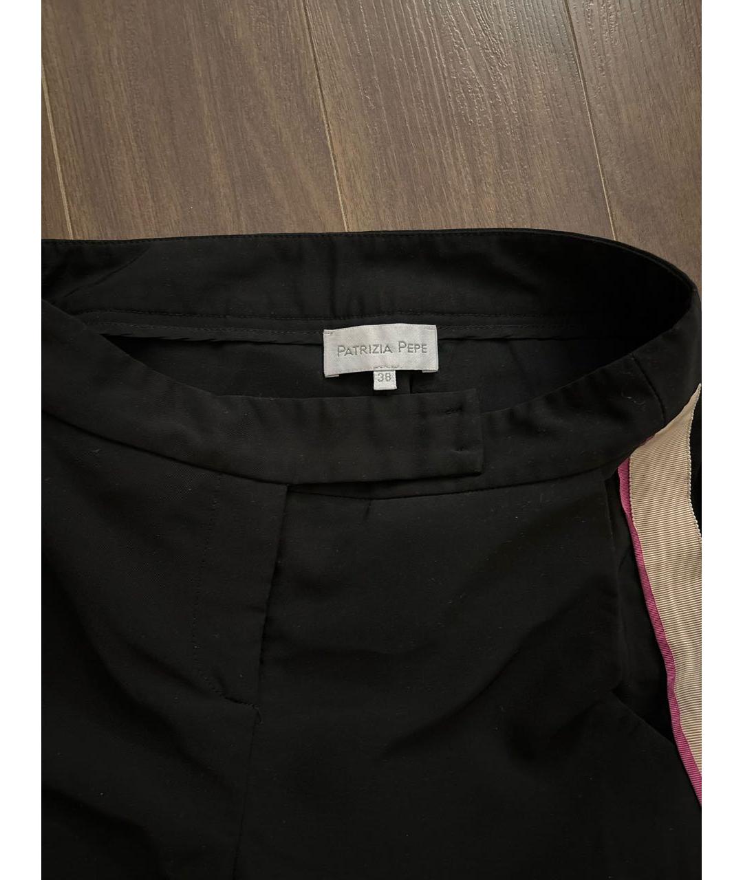 PATRIZIA PEPE Черные полиэстеровые прямые брюки, фото 4