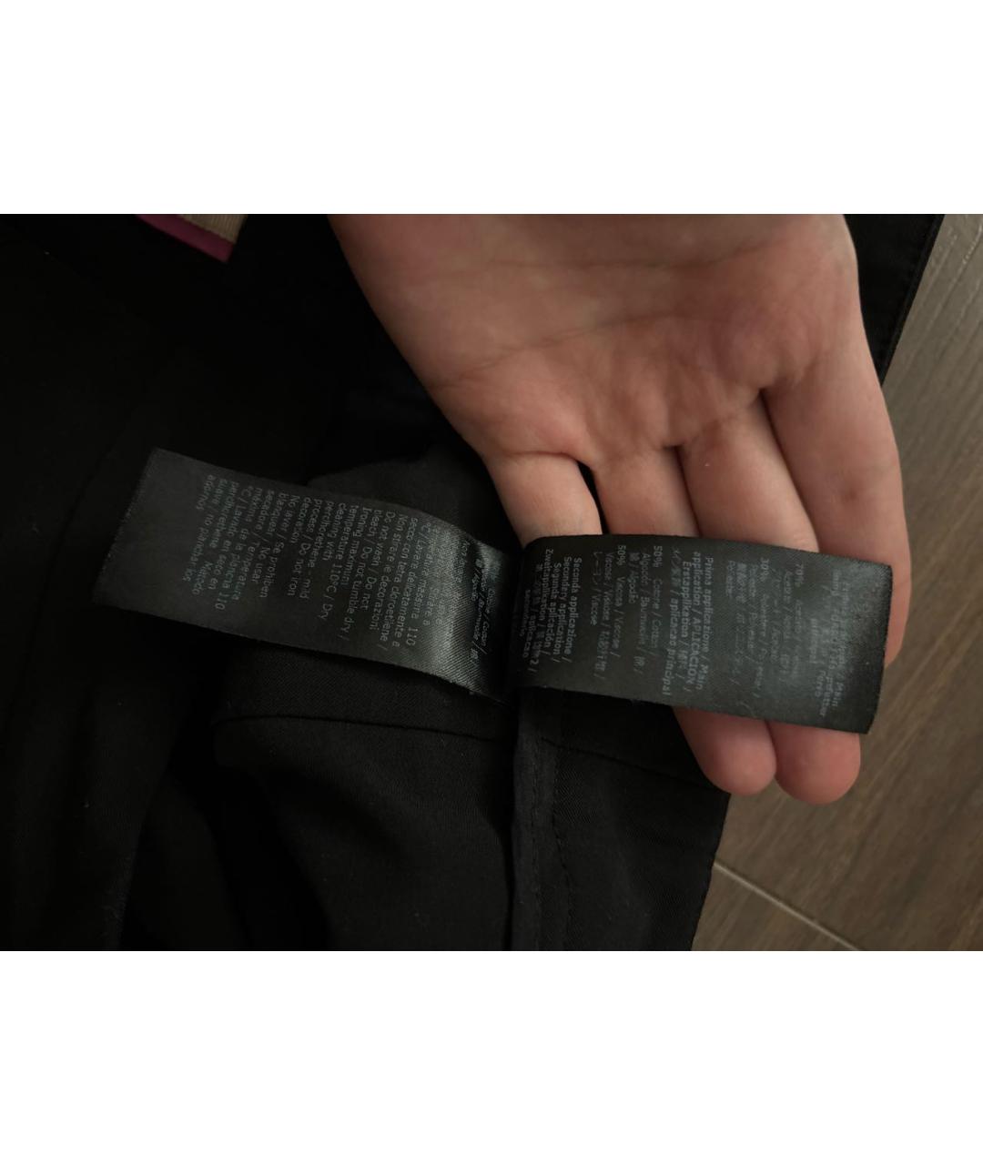 PATRIZIA PEPE Черные полиэстеровые прямые брюки, фото 6