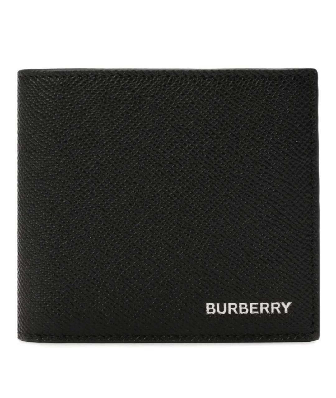 BURBERRY Черный кожаный кошелек, фото 1