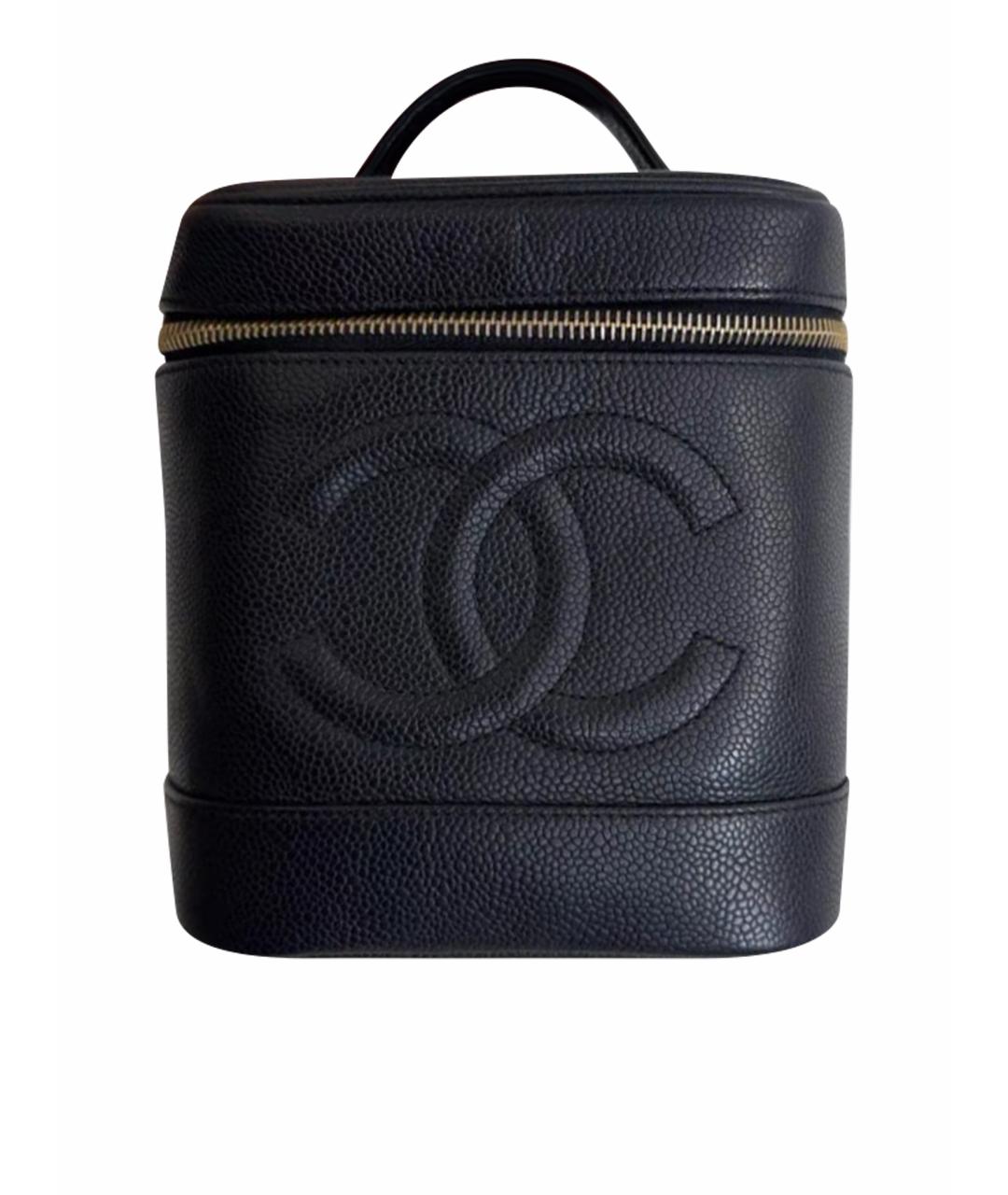 CHANEL Черная кожаная сумка с короткими ручками, фото 1