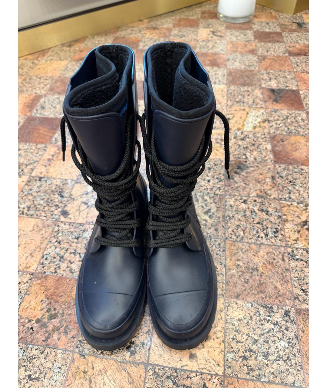 CHRISTIAN DIOR Темно-синие резиновые ботинки, фото 2