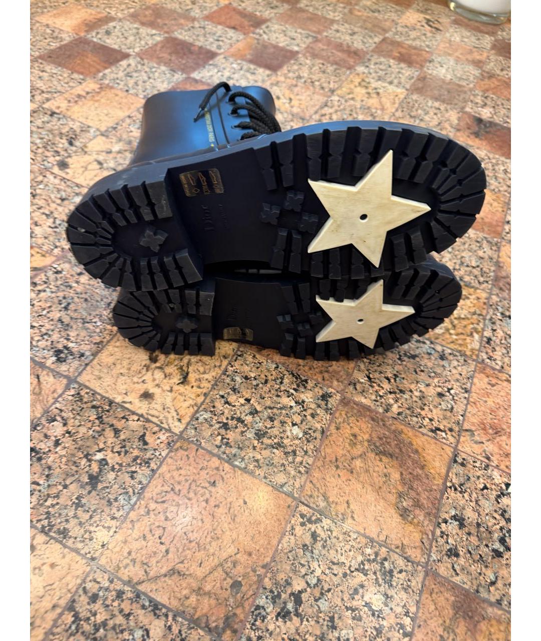 CHRISTIAN DIOR Темно-синие резиновые ботинки, фото 4