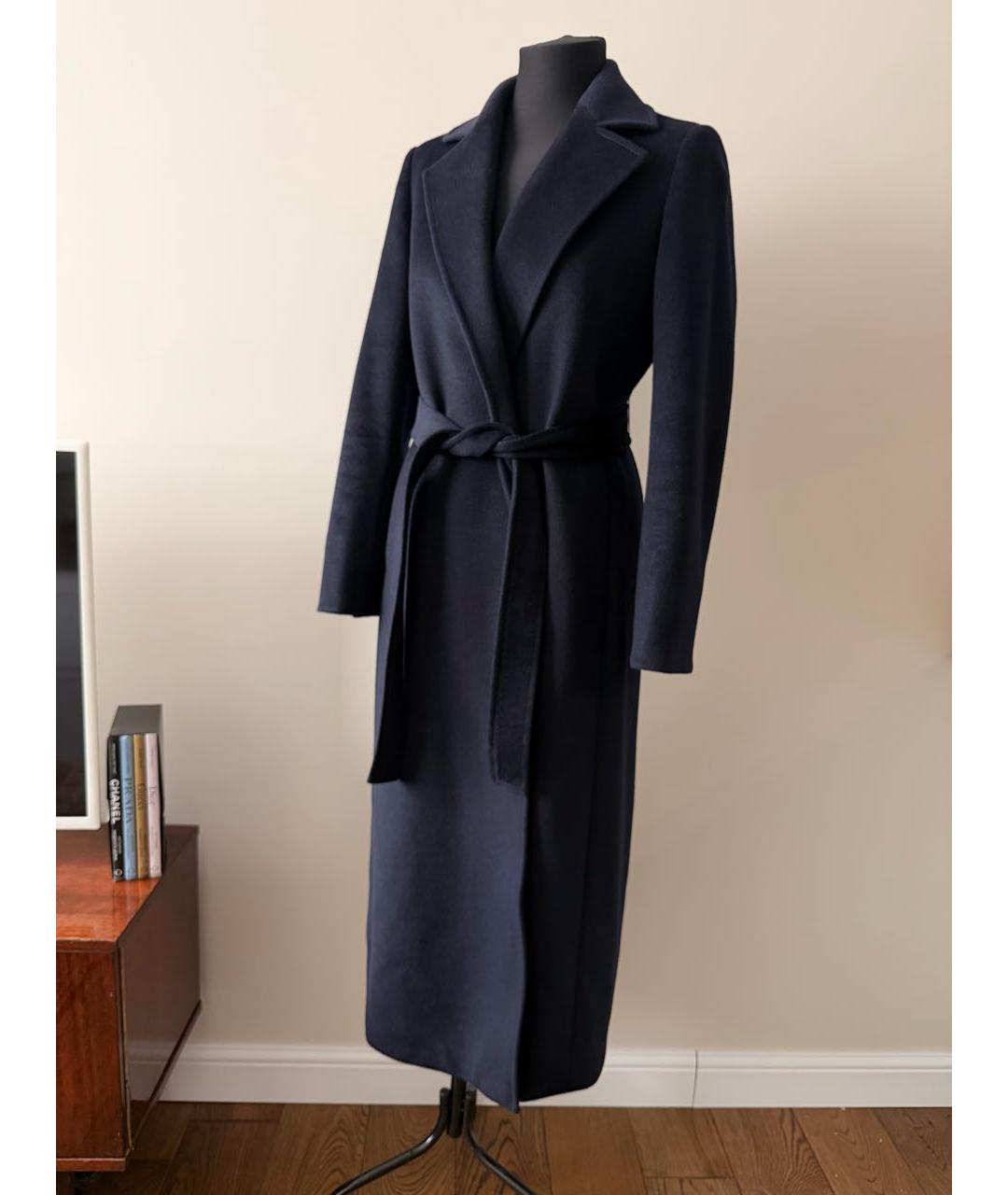 MAX&CO Темно-синее шерстяное пальто, фото 7