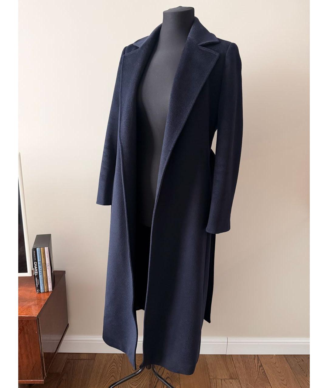 MAX&CO Темно-синее шерстяное пальто, фото 5