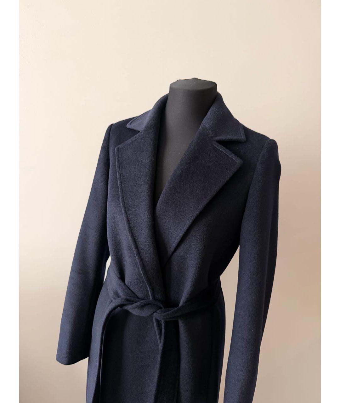MAX&CO Темно-синее шерстяное пальто, фото 4