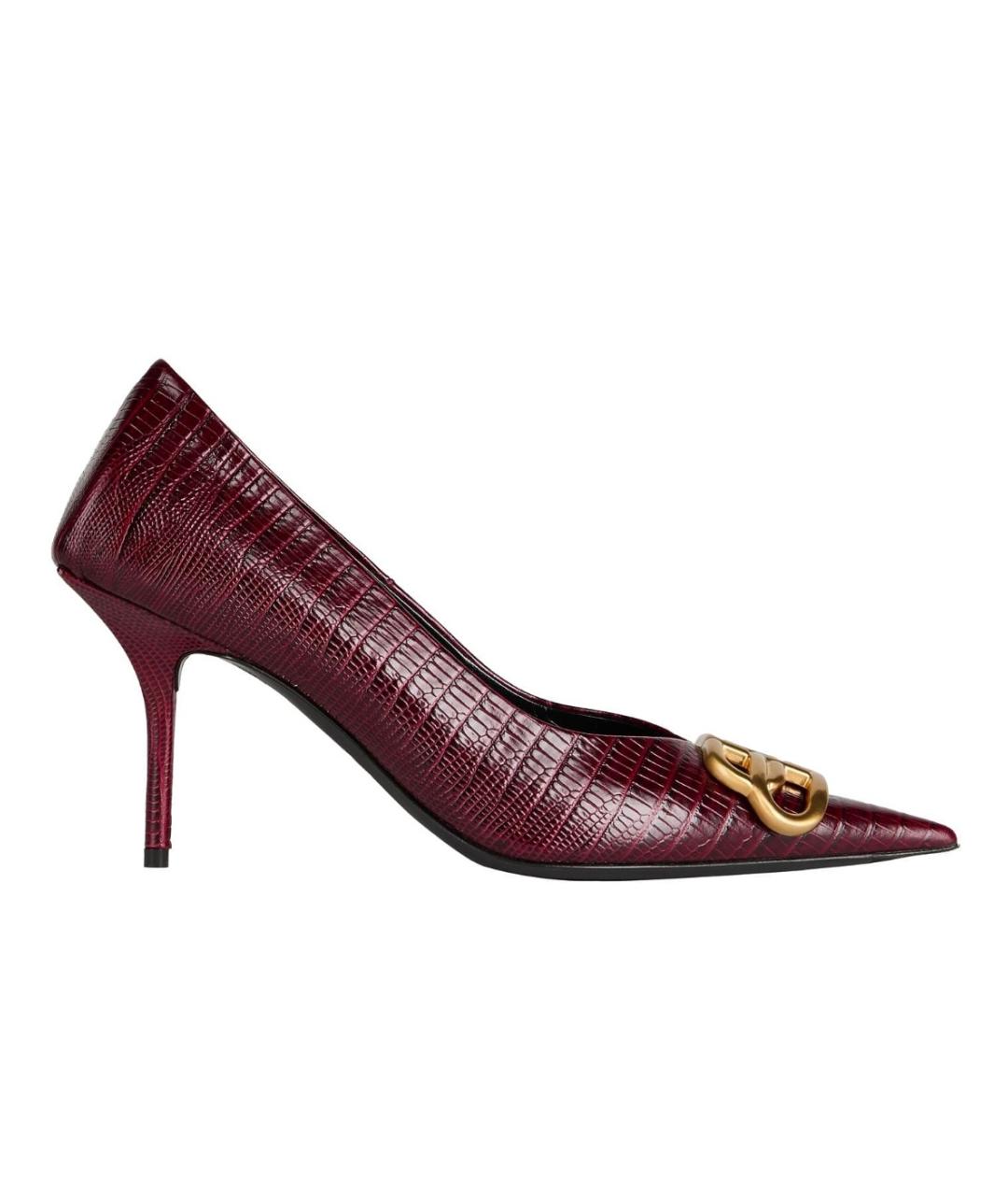 BALENCIAGA Бордовые кожаные туфли, фото 5