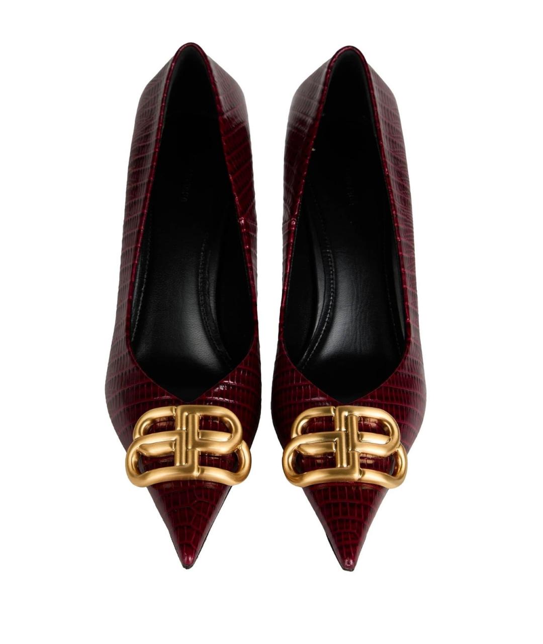 BALENCIAGA Бордовые кожаные туфли, фото 3