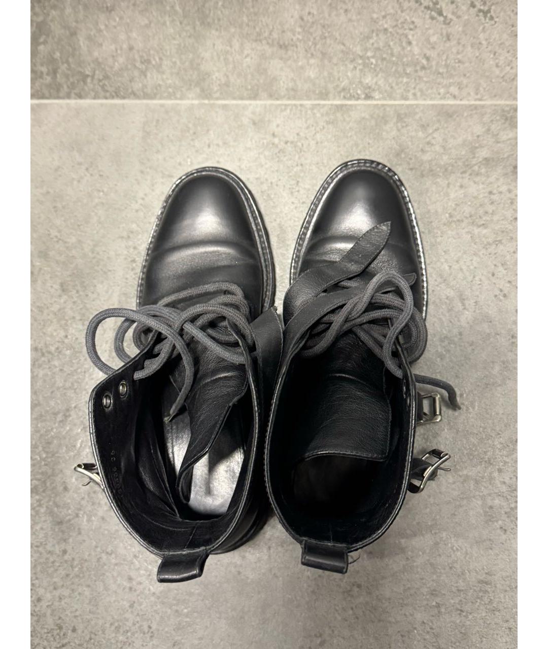 SAINT LAURENT Черные кожаные ботинки, фото 3