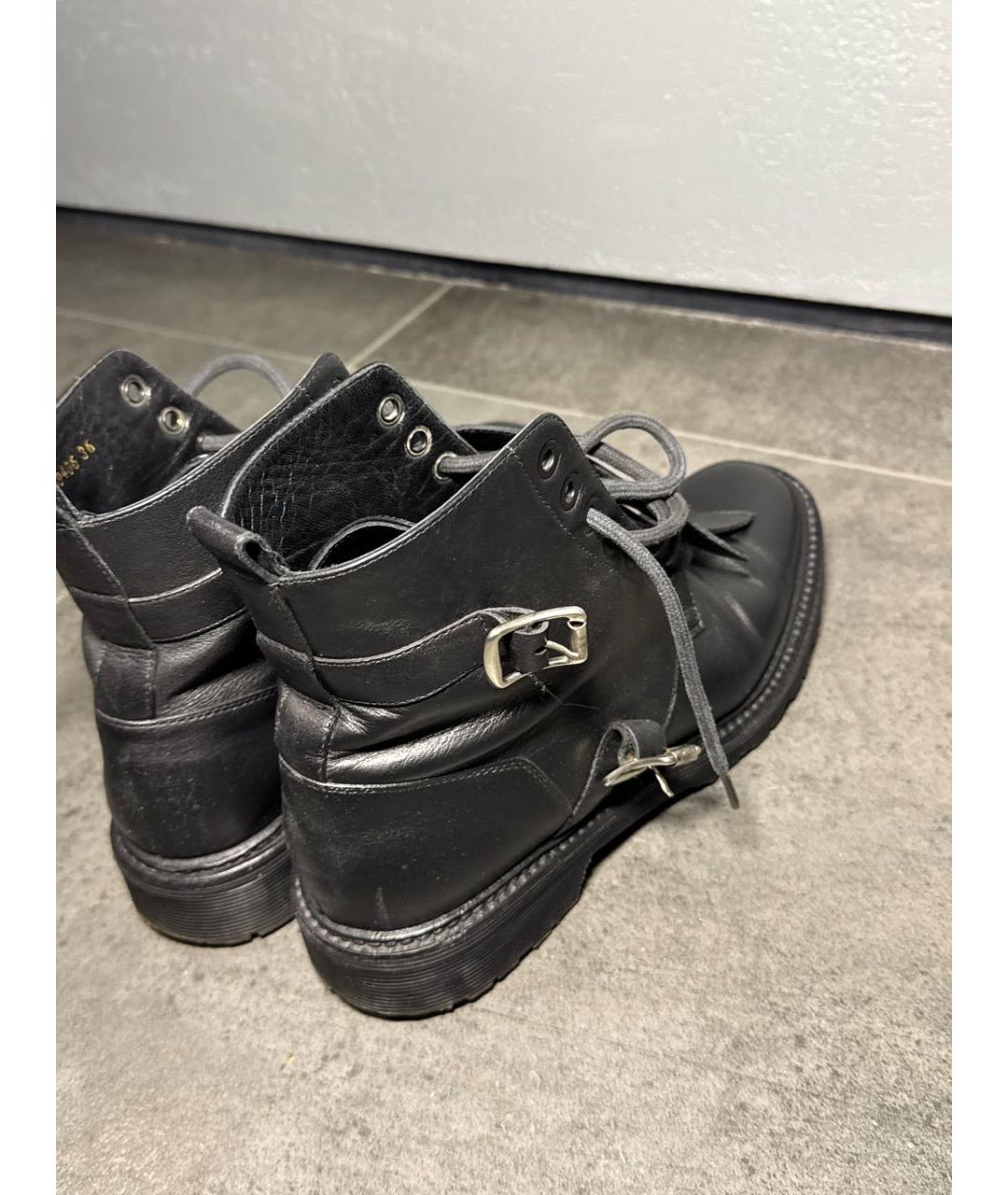 SAINT LAURENT Черные кожаные ботинки, фото 5