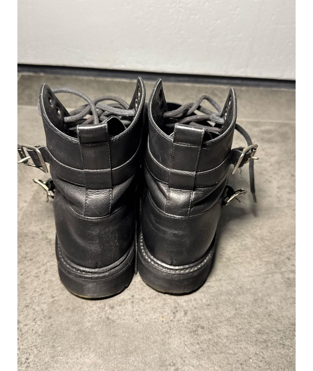 SAINT LAURENT Черные кожаные ботинки, фото 4