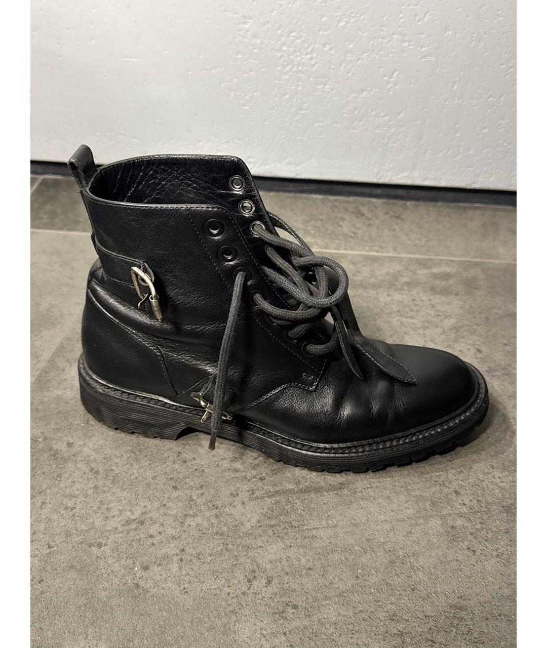 SAINT LAURENT Черные кожаные ботинки, фото 6