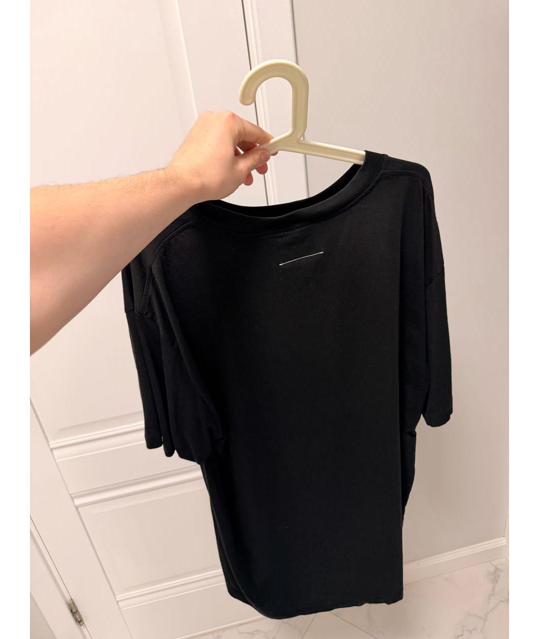 MAISON MARGIELA Черная хлопковая футболка, фото 2