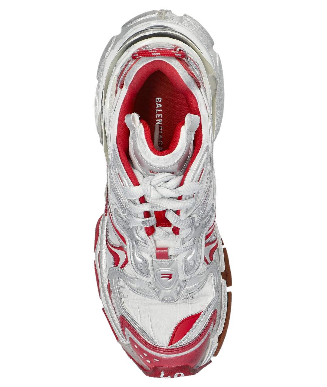 BALENCIAGA Серебряные текстильные кроссовки, фото 4