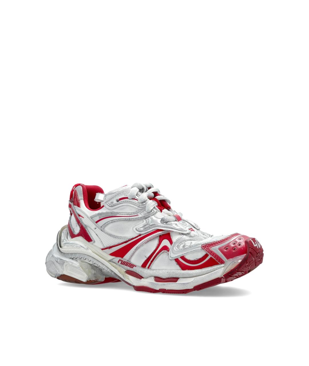 BALENCIAGA Серебряные текстильные кроссовки, фото 2