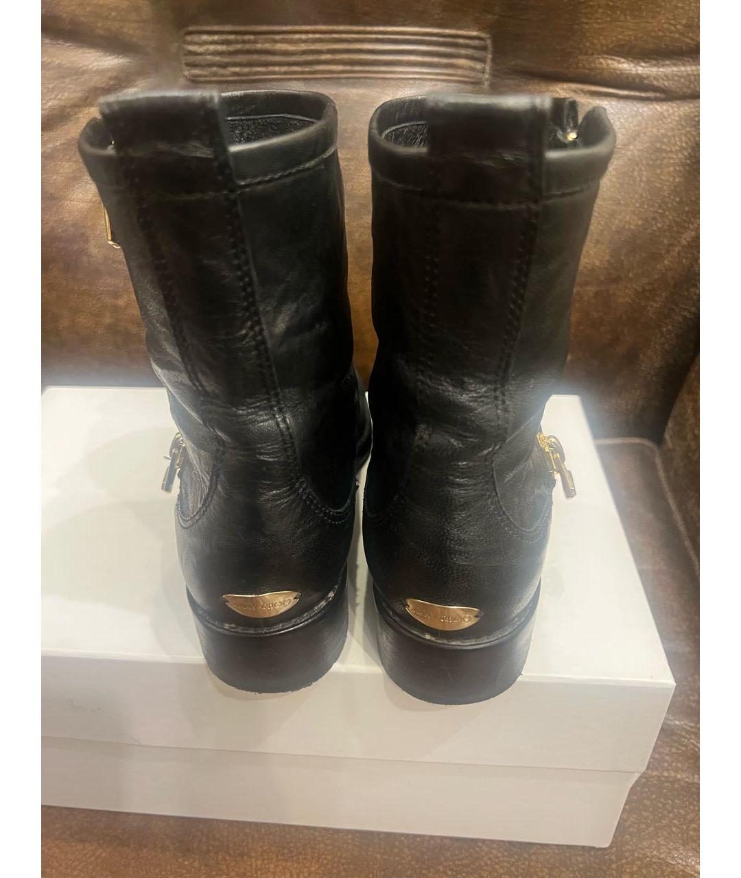JIMMY CHOO Черные кожаные ботинки, фото 3