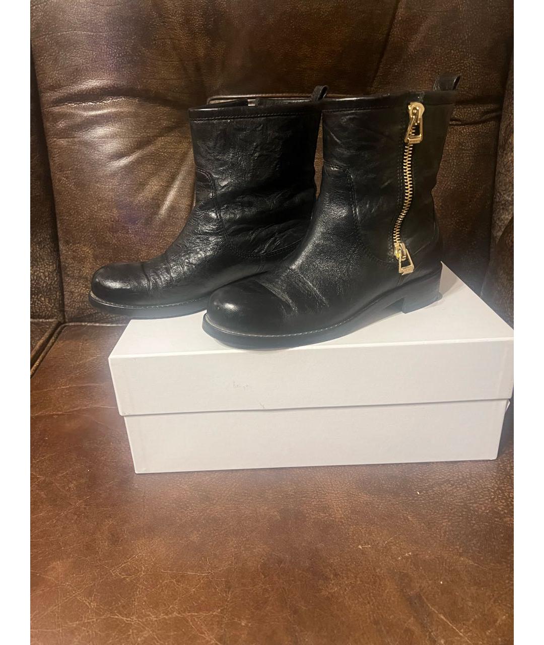 JIMMY CHOO Черные кожаные ботинки, фото 5