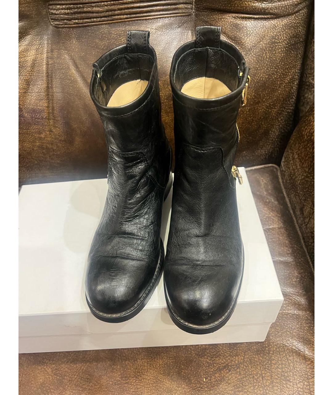 JIMMY CHOO Черные кожаные ботинки, фото 2