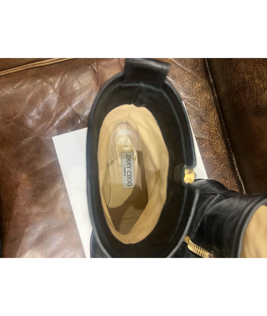 JIMMY CHOO Черные кожаные ботинки, фото 4