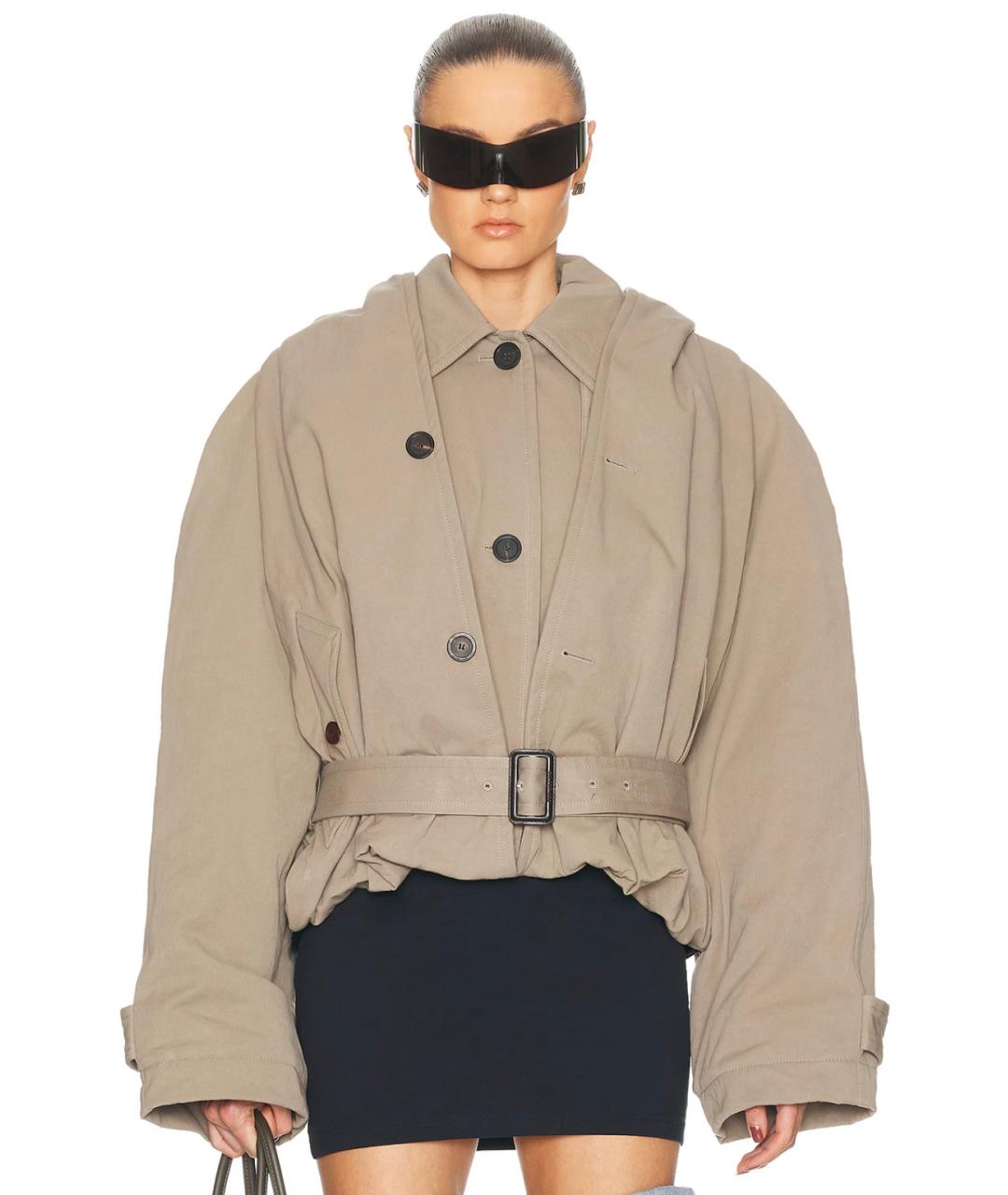 BALENCIAGA Бежевая хлопковая куртка, фото 8