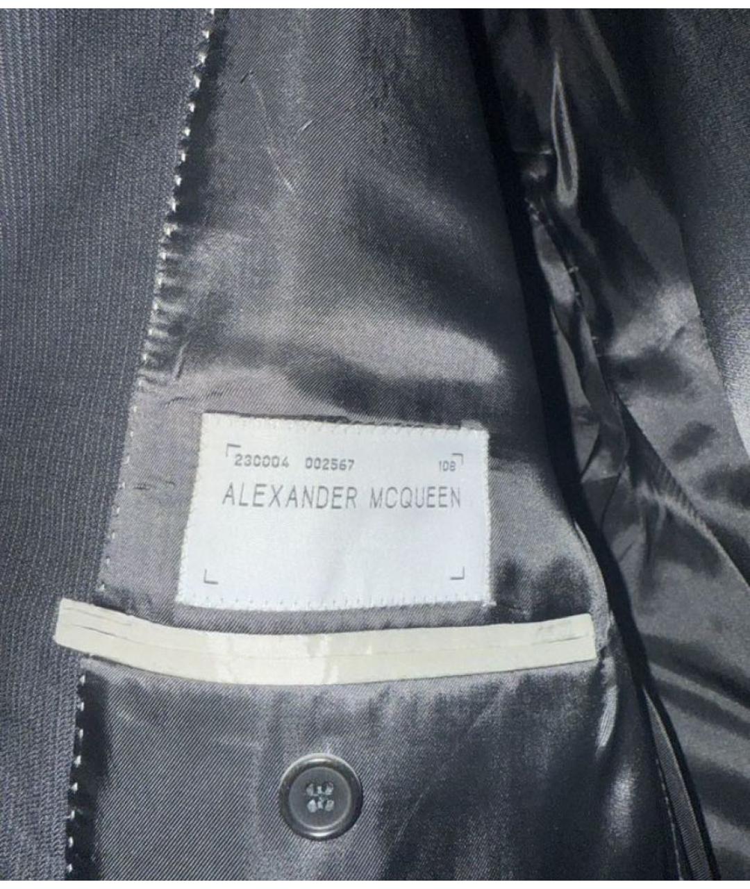 ALEXANDER MCQUEEN Серый шерстяной пиджак, фото 3