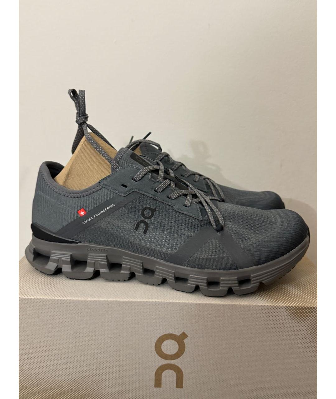 ON Антрацитовые текстильные низкие кроссовки / кеды, фото 3