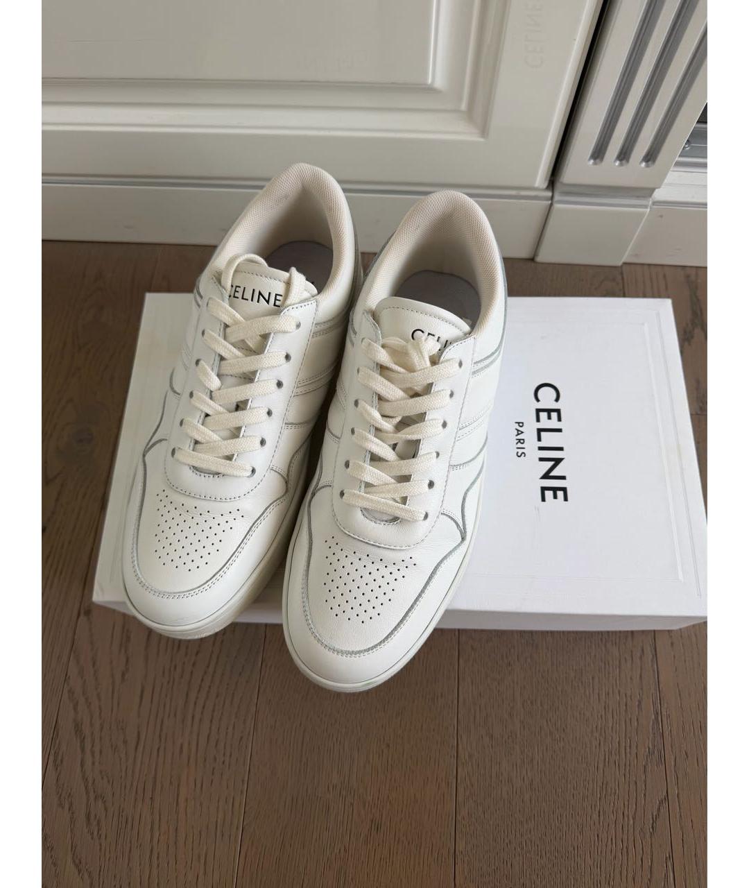 CELINE Белые кожаные кеды, фото 2