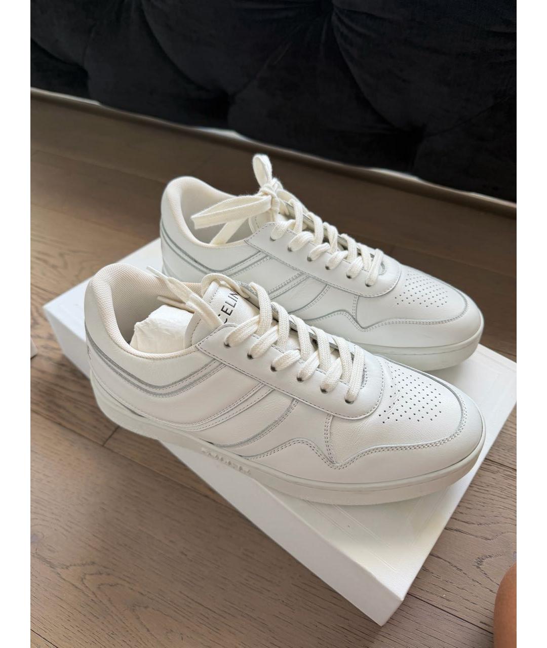 CELINE Белые кожаные кеды, фото 5