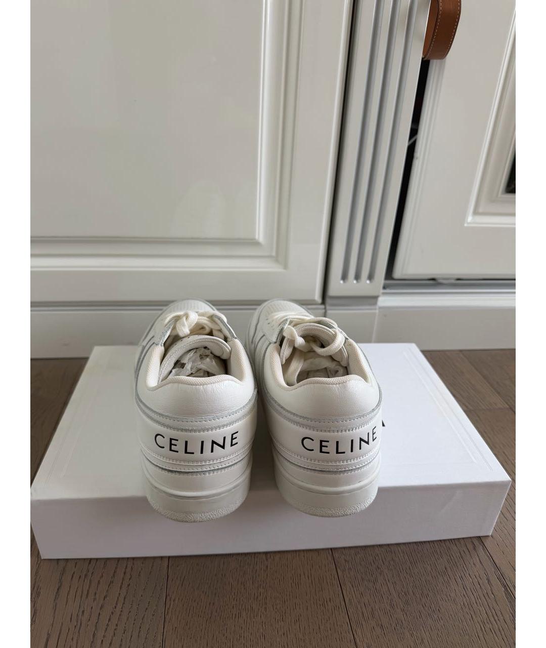 CELINE Белые кожаные кеды, фото 4