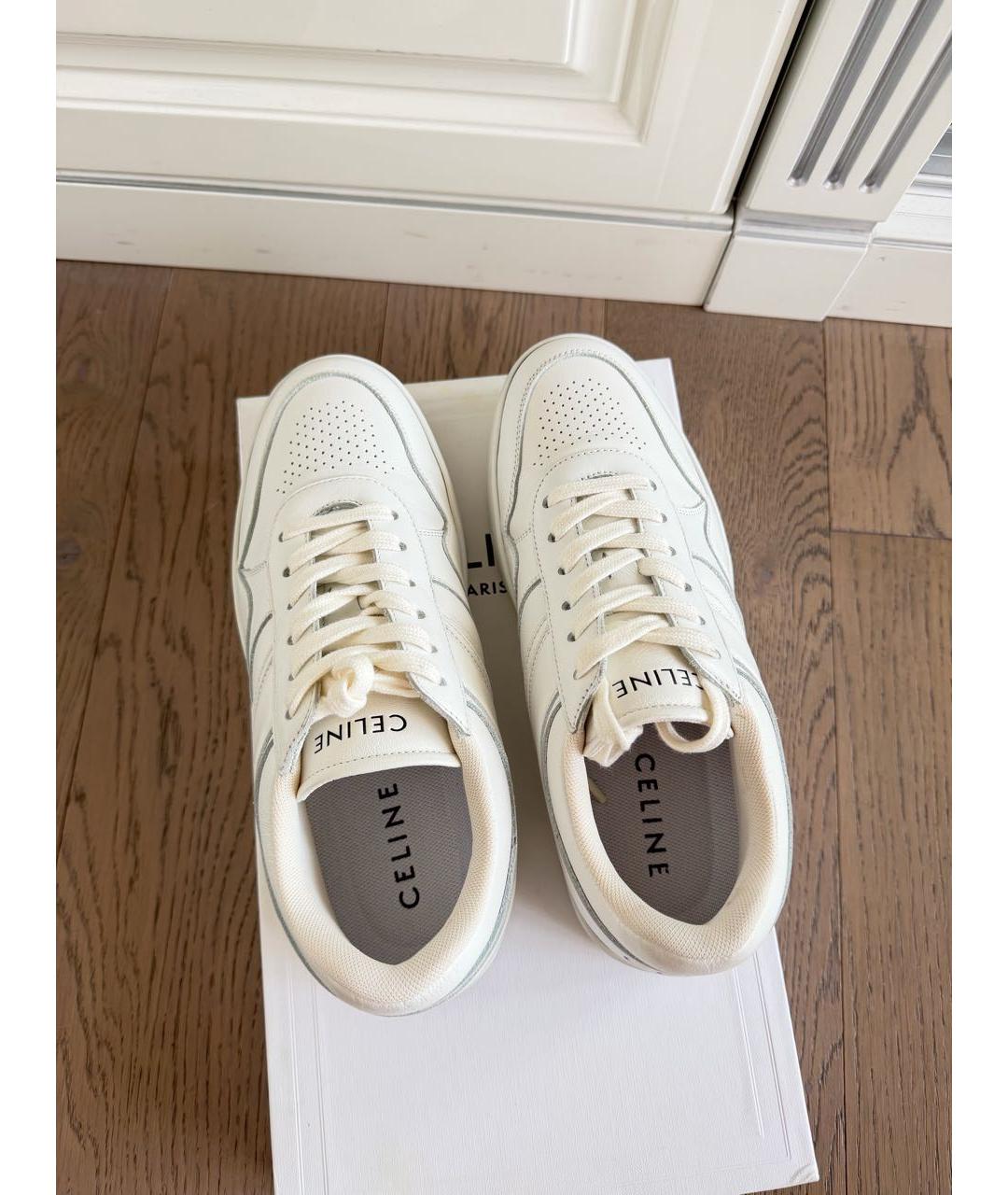 CELINE Белые кожаные кеды, фото 3