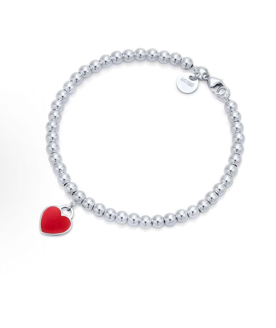 TIFFANY&CO Красный серебряный браслет, фото 9