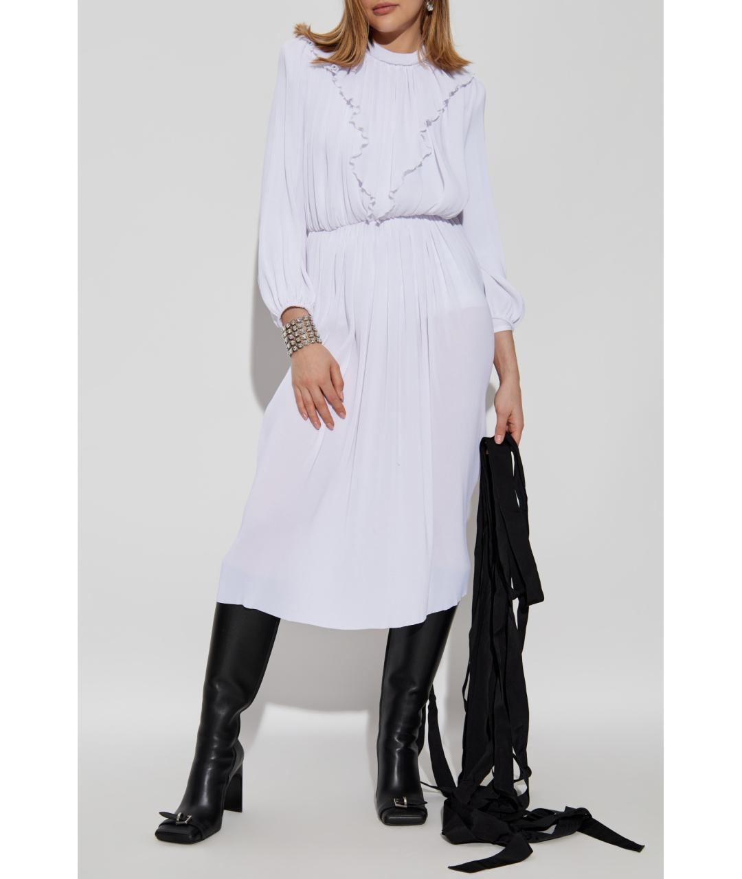 BALENCIAGA Белое полиэстеровое коктейльное платье, фото 2