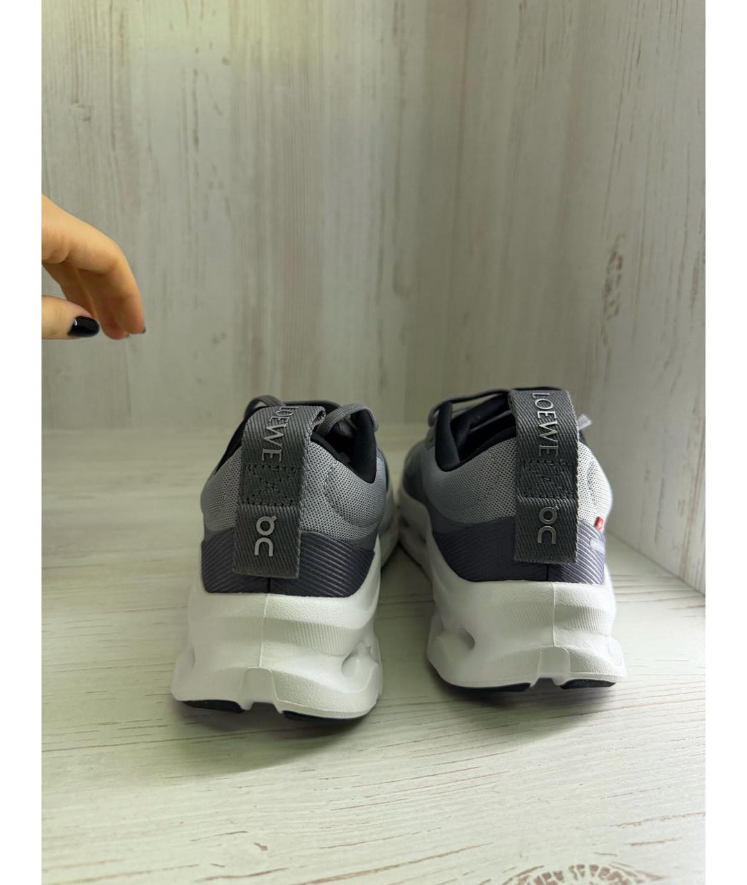 LOEWE Серые текстильные кроссовки, фото 3