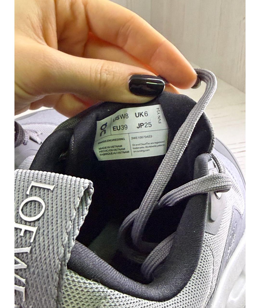 LOEWE Серые текстильные кроссовки, фото 5