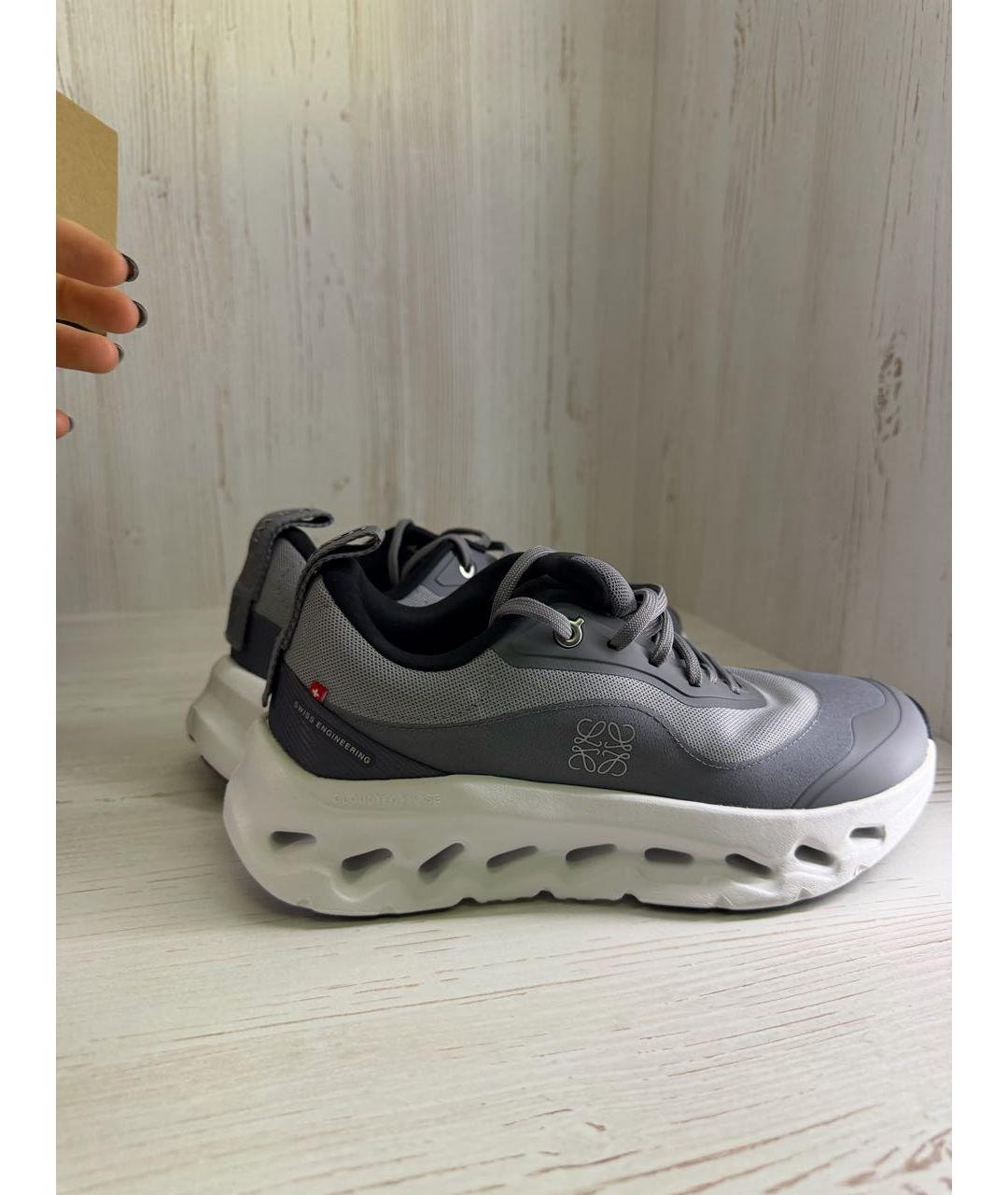 LOEWE Серые текстильные кроссовки, фото 7