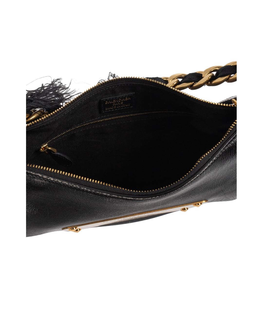 BALENCIAGA Черная кожаная сумка через плечо, фото 6